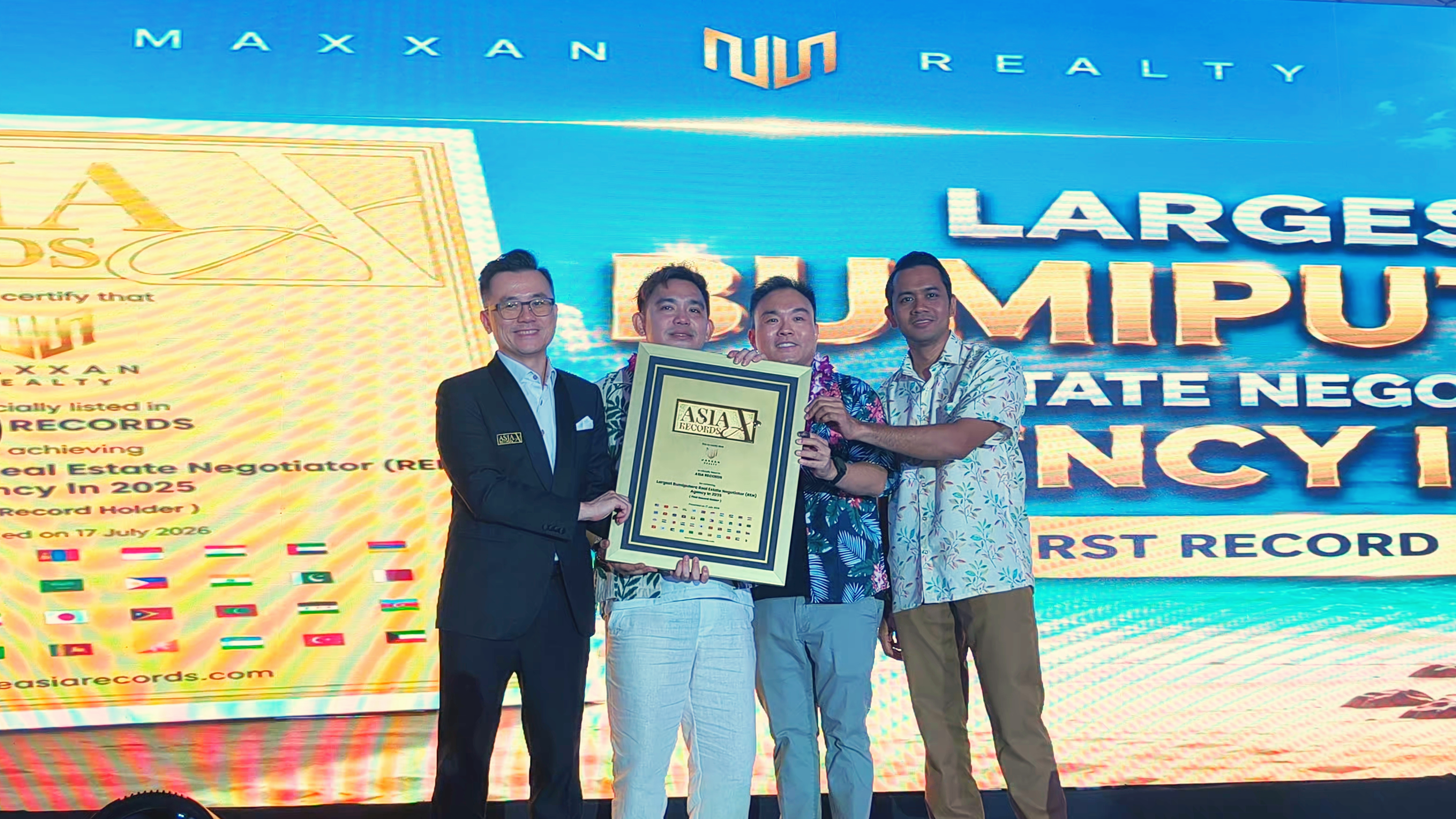Maxxan Realty 荣获《亚洲纪录》认证 2025年度亚洲最大土著房地产谈判员（REN）代理机构