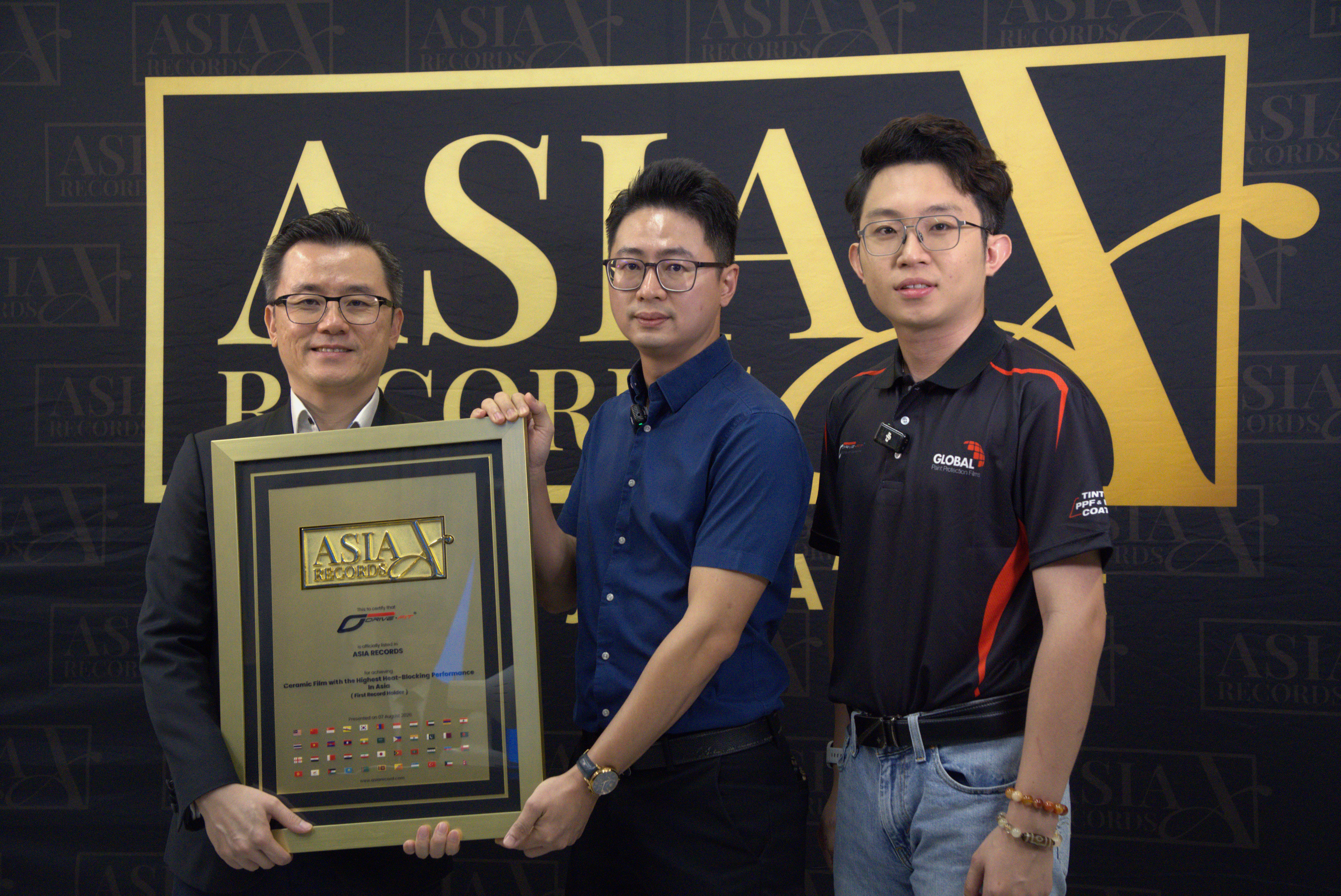 Drive Fit Recognised by Asia Records for Ceramic Film with the Highest Heat-Blocking Performance in Asia